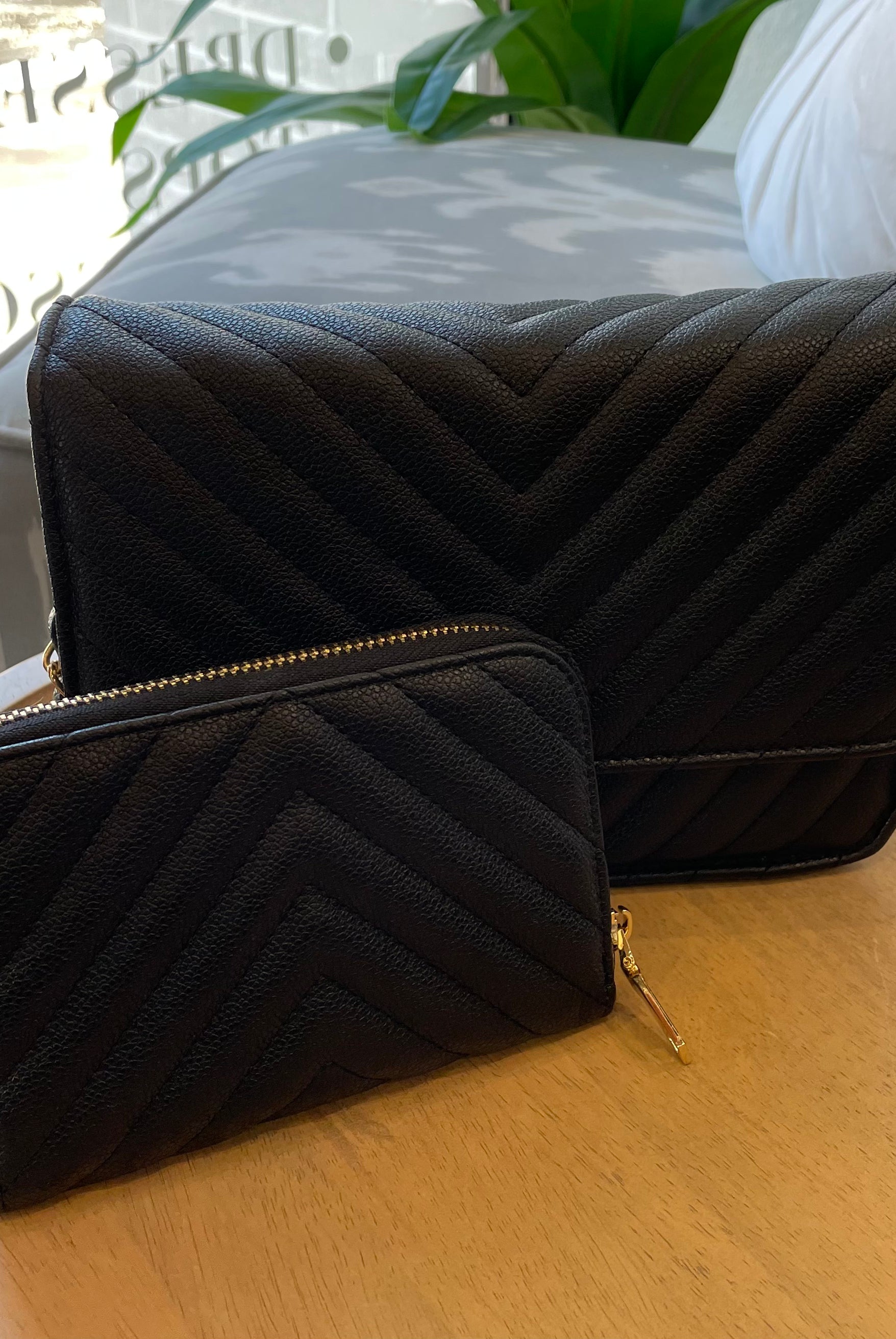 Nya Stitched Faux Leather Shoulder Bag & Wallet- Multiple Options-Handbags-Anna Kaytes Boutique-Anna Kaytes Boutique, Women's Fashion Boutique in Grinnell, Iowa