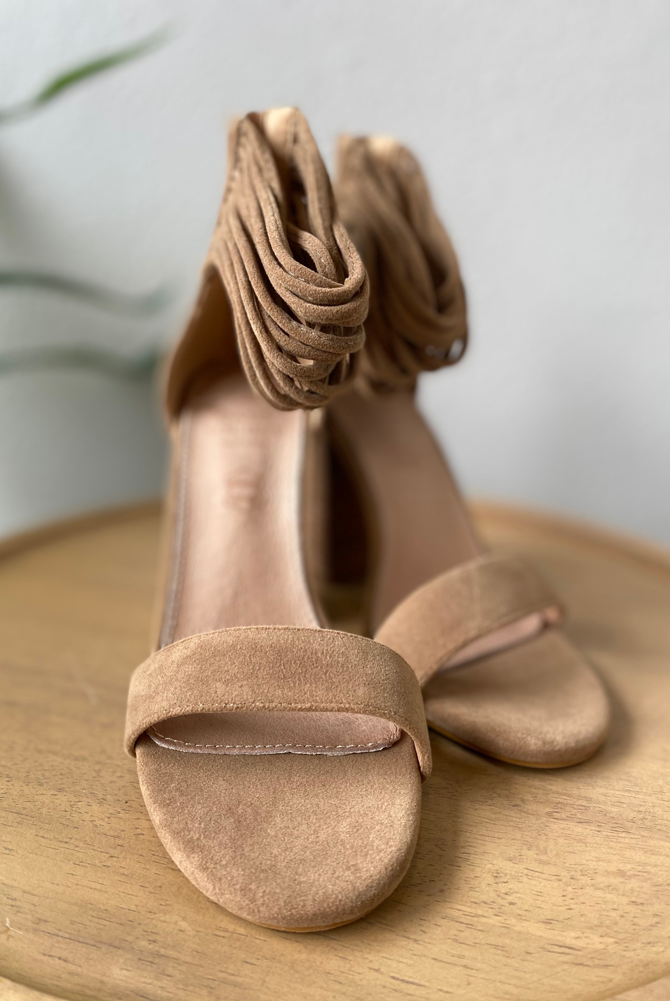 Blair Strappy Heeled Sandal- Khaki-Heels-Oasis Society-Anna Kaytes Boutique, Women's Fashion Boutique in Grinnell, Iowa