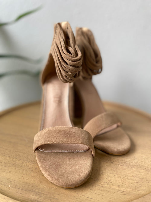 Blair Strappy Heeled Sandal- Khaki-Oasis Society-Anna Kaytes Boutique, Women's Fashion Boutique in Grinnell, Iowa