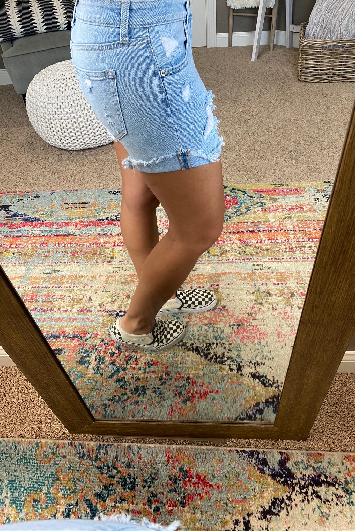 It's A Heat Wave Distressed Shorts - Light Wash-Shorts-Just USA JH104-Anna Kaytes Boutique, Women's Fashion Boutique in Grinnell, Iowa