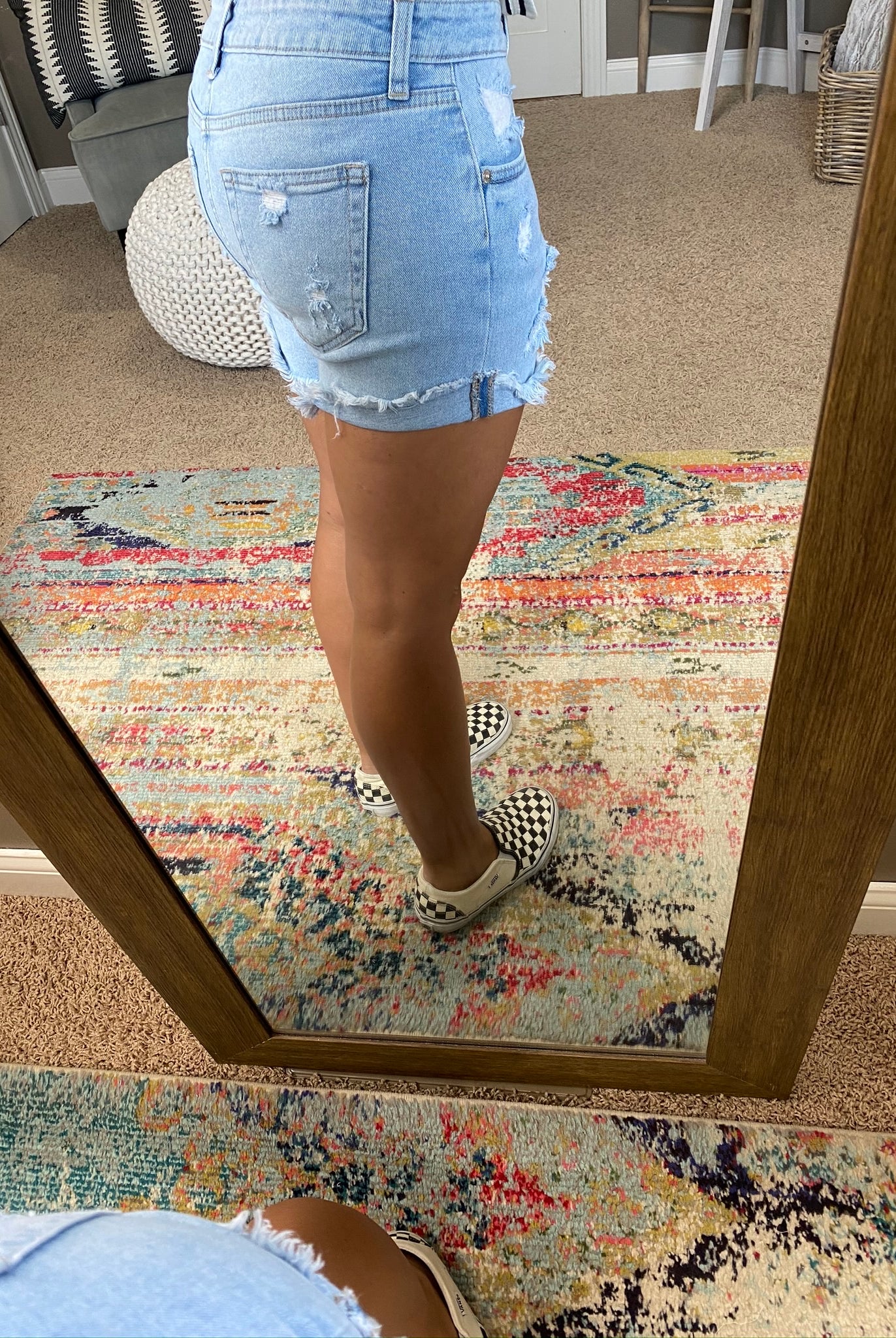 It's A Heat Wave Distressed Shorts - Light Wash-Shorts-Just USA JH104-Anna Kaytes Boutique, Women's Fashion Boutique in Grinnell, Iowa