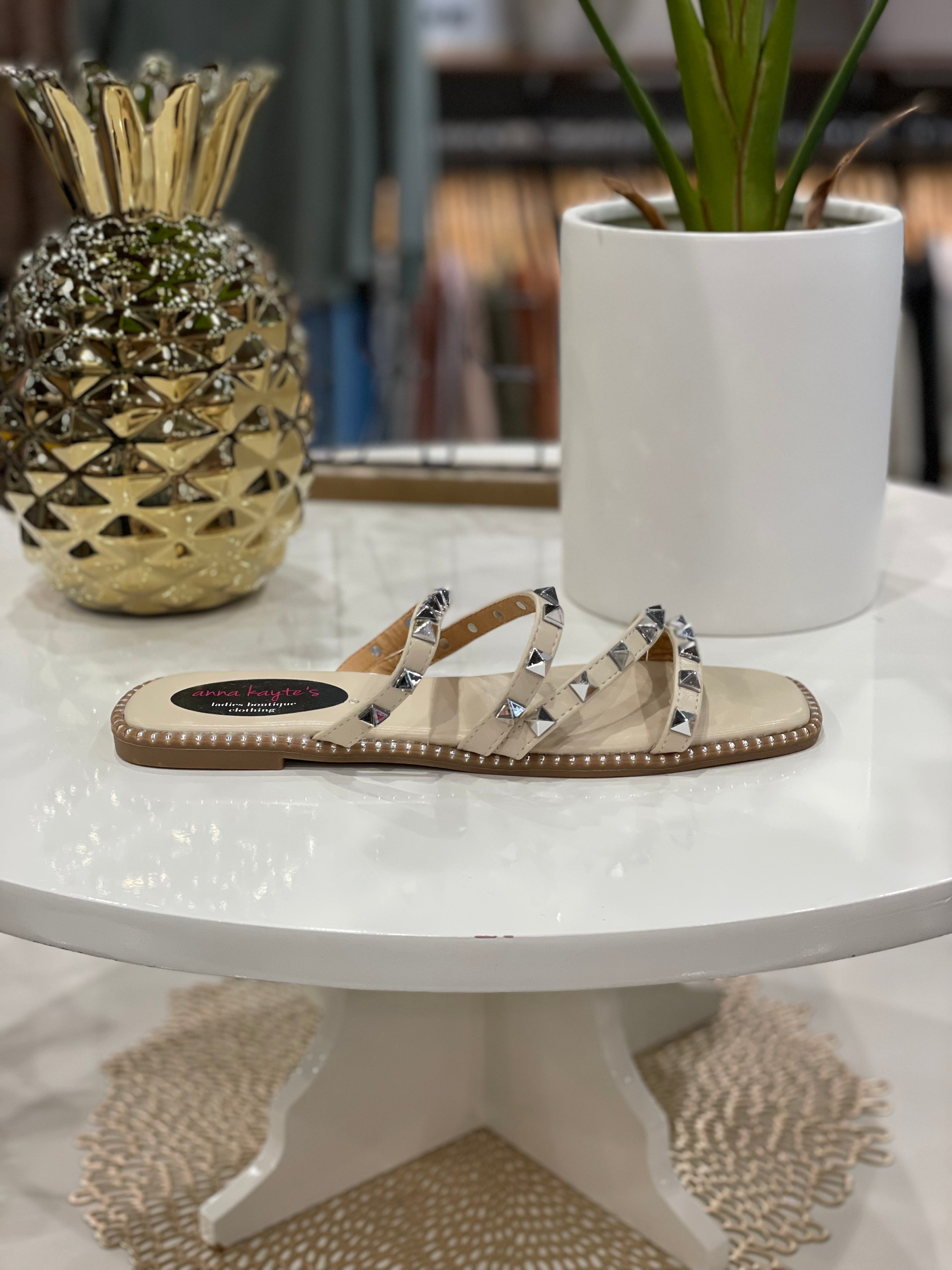 Gizelle Studded Strappy Sandals- Multiple Options-Sandals-Anna- Harlow-4-Anna Kaytes Boutique, Women's Fashion Boutique in Grinnell, Iowa