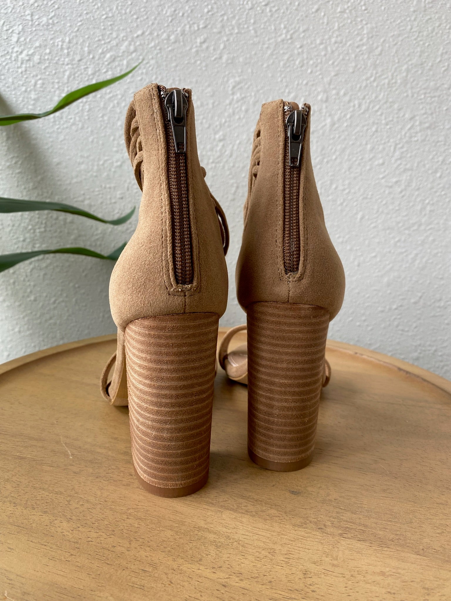 Blair Strappy Heeled Sandal- Khaki-Heels-Oasis Society-Anna Kaytes Boutique, Women's Fashion Boutique in Grinnell, Iowa