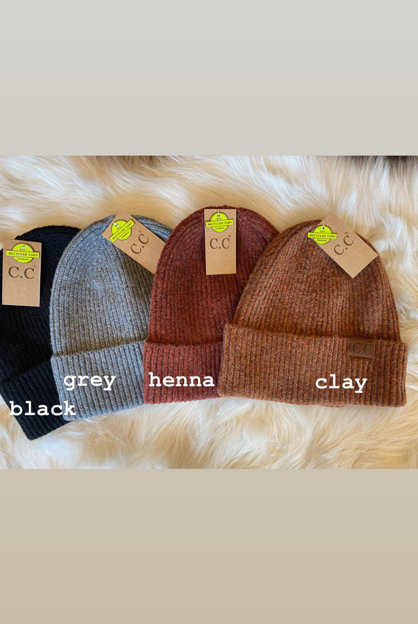Can’t Stop Cuffed Knit CC Beanie-Beanies-Joia Hat 2075-Anna Kaytes Boutique, Women's Fashion Boutique in Grinnell, Iowa