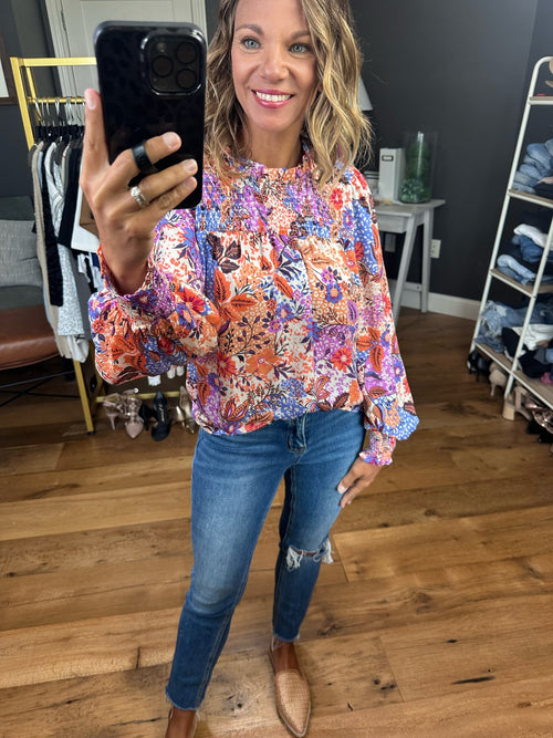 Best Day Ever Floral Top With Smocked Detail - Multi