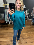 Steady Heart Heathered Pocket Crew Sweater - Multiple Options-Sweaters-Zenana TW-227806-Anna Kaytes Boutique, Women's Fashion Boutique in Grinnell, Iowa