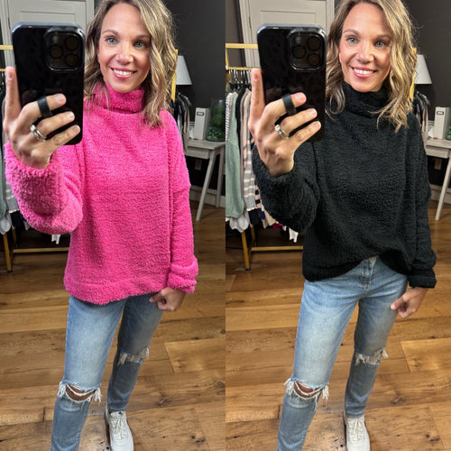 The Tori Popcorn Chenille Turtleneck Sweater - Multiple Options