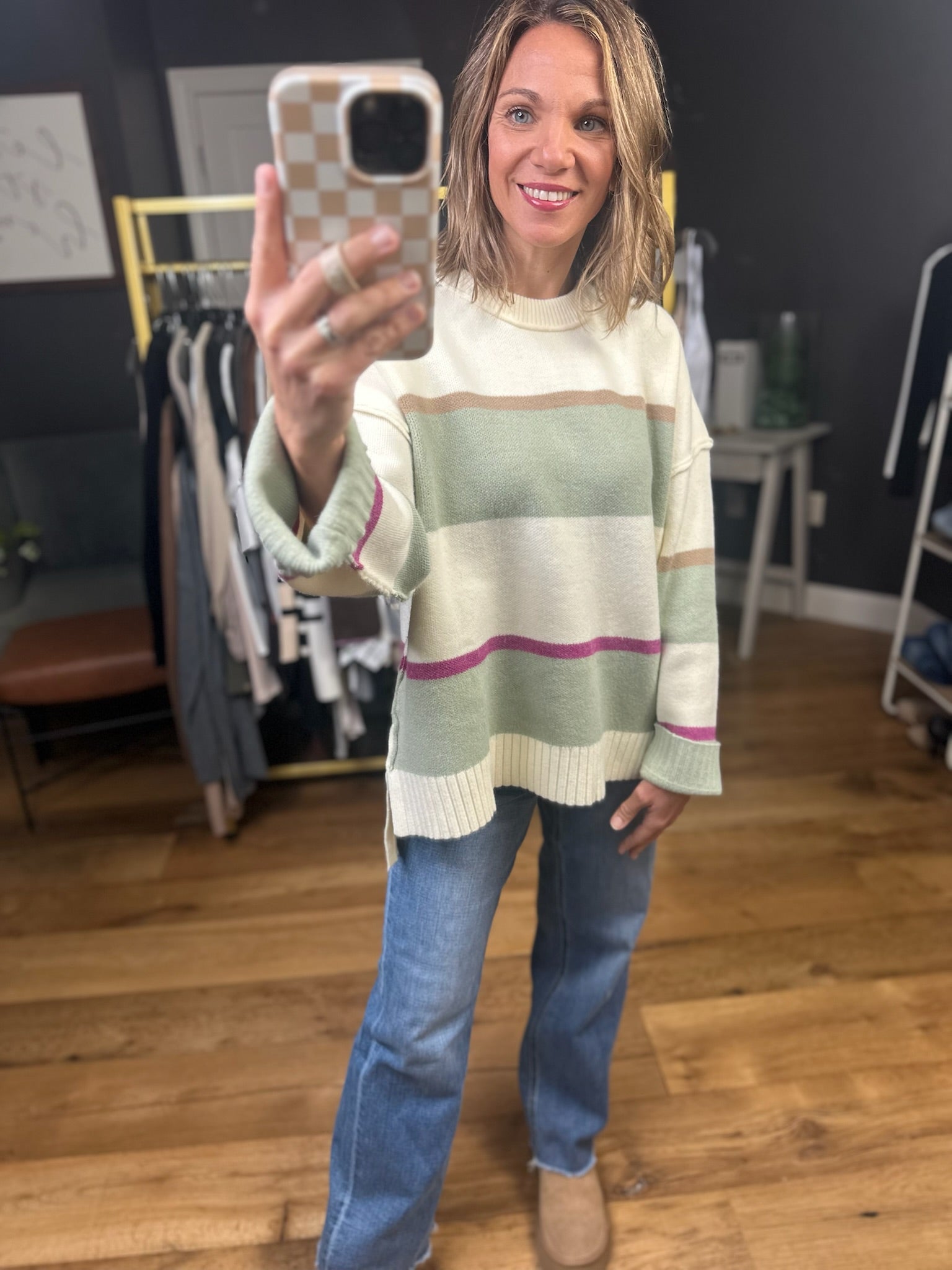 One Thing Right Striped Crew Sweater - Multiple Options-Wishlist-Anna Kaytes Boutique, Women's Fashion Boutique in Grinnell, Iowa