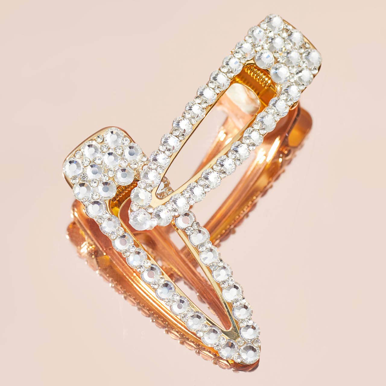 Metal Rhinestone Large Open Shape Hair Clip 1pc - Gold-KITSCH-Anna Kaytes Boutique, Women's Fashion Boutique in Grinnell, Iowa