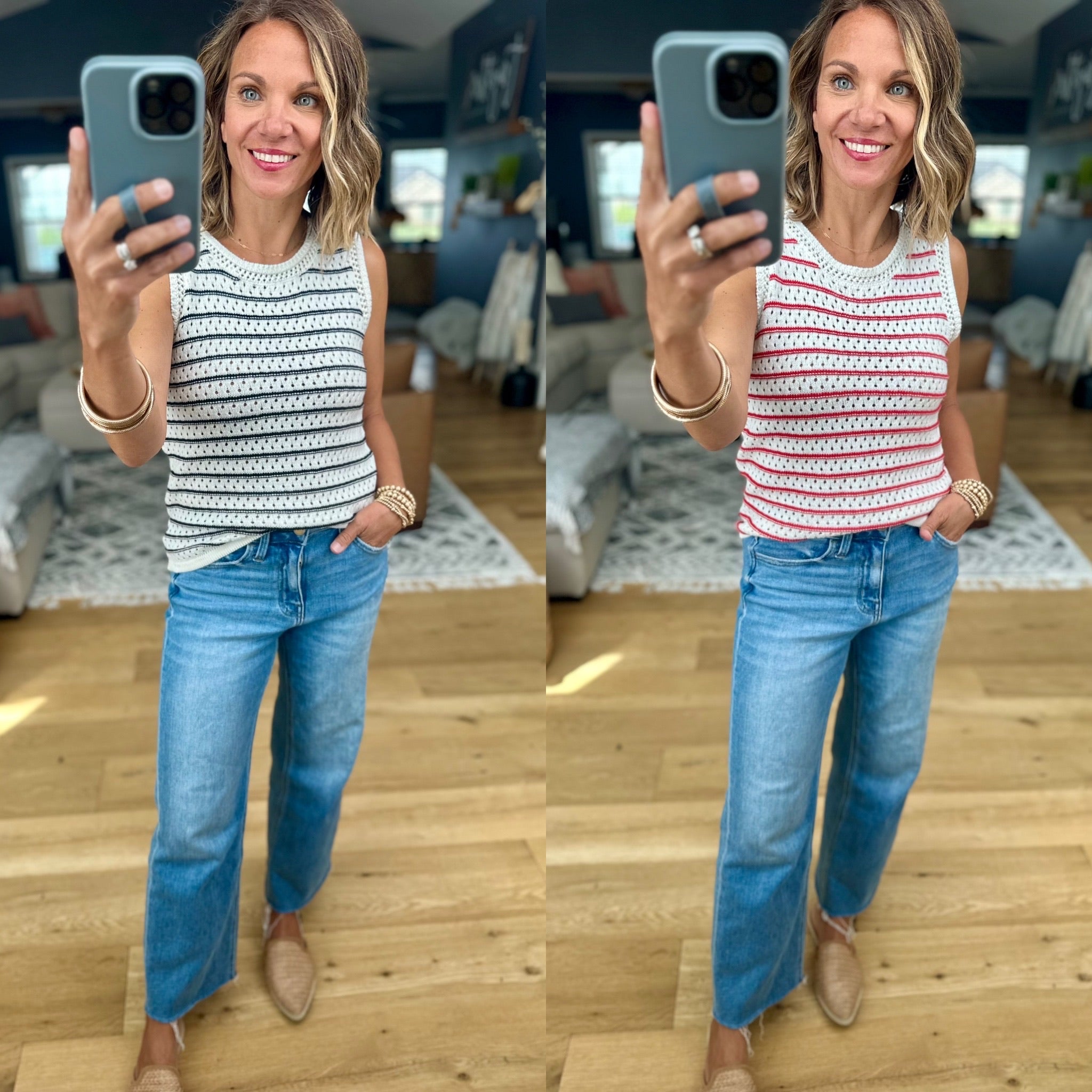 Intentional Style Striped Knit Top-sweaters-Be Cool-Anna Kaytes Boutique, Women's Fashion Boutique in Grinnell, Iowa