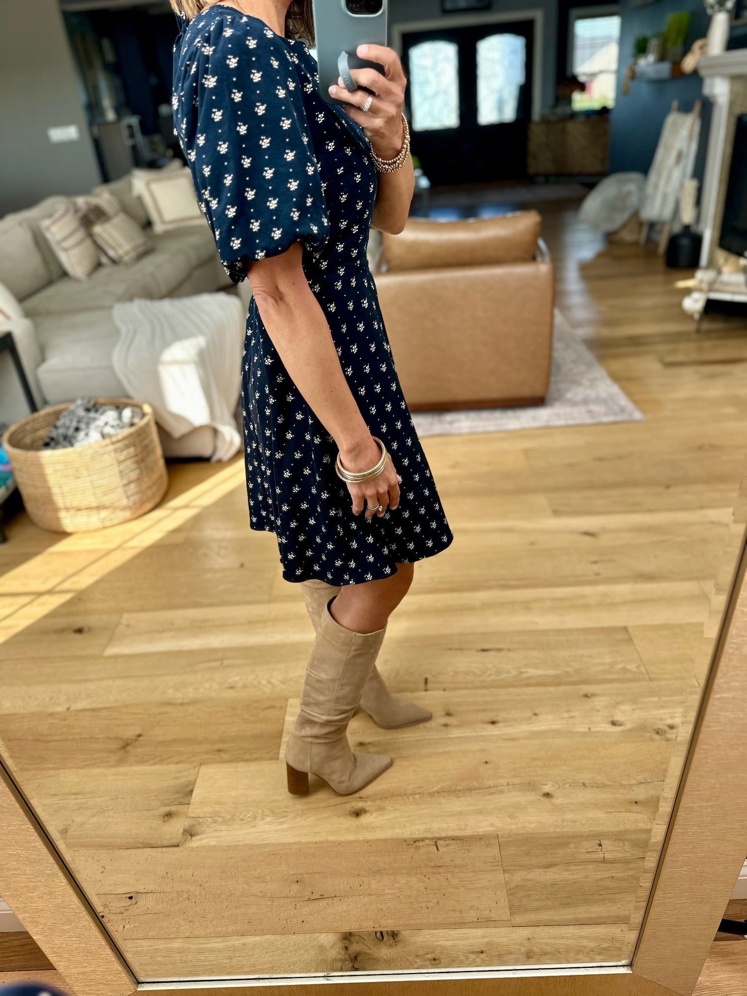 Under The Prairie Sunset Puff Sleeve Dress-Wishlist-Anna Kaytes Boutique, Women's Fashion Boutique in Grinnell, Iowa