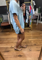 In My Defense Tencel Top - Light Denim-Short Sleeves-Easel-Anna Kaytes Boutique, Women's Fashion Boutique in Grinnell, Iowa