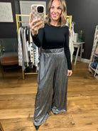 Hours Go By High-Waisted Lurex Pant - Black-Glam-Anna Kaytes Boutique, Women's Fashion Boutique in Grinnell, Iowa