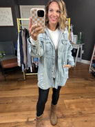 Do It All Denim Hoodie Jacket - Acid Wash-Jackets-Risen RDJ1128-Anna Kaytes Boutique, Women's Fashion Boutique in Grinnell, Iowa