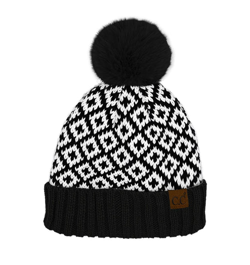 CC Diamond Pom Pom Beanie- Multiple Options-Hats-Joia HTE-0022-Anna Kaytes Boutique, Women's Fashion Boutique in Grinnell, Iowa