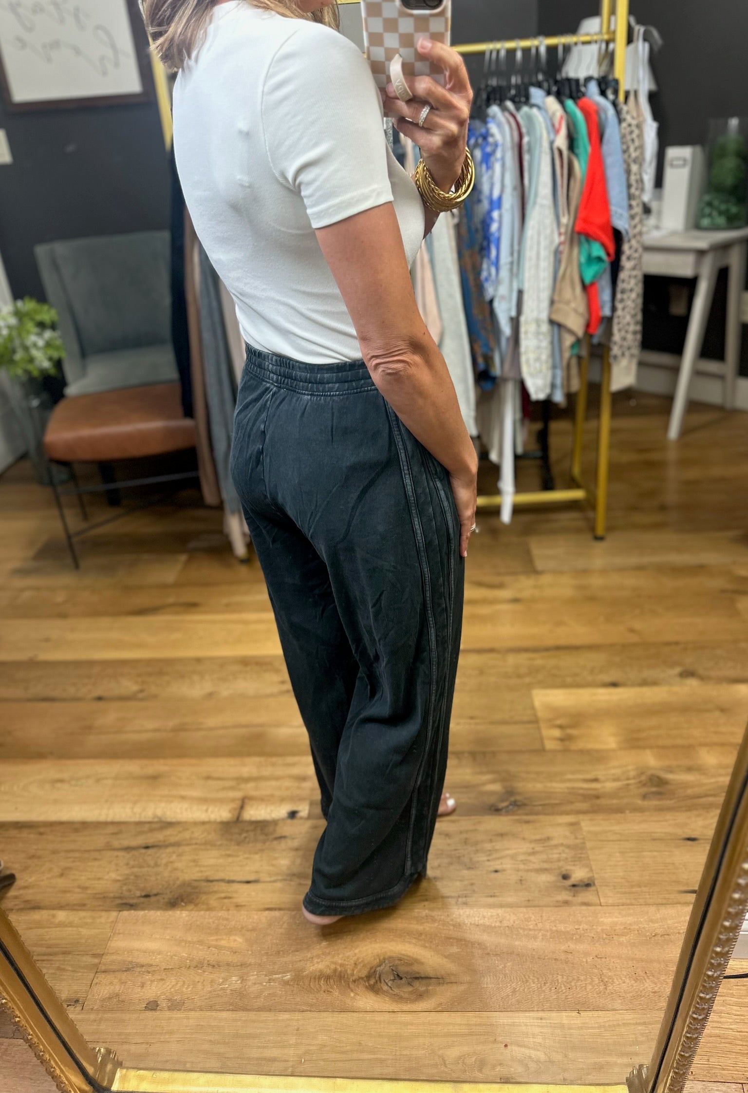 Linked Together Scoop-Hem Pant - Black-Pants-Easel-Anna Kaytes Boutique, Women's Fashion Boutique in Grinnell, Iowa