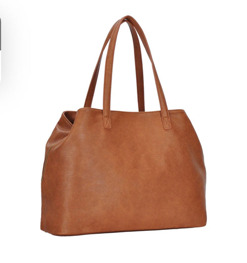The Fit-All Tote- Cognac-Apparel & Accessories-BGA-48589-Anna Kaytes Boutique, Women's Fashion Boutique in Grinnell, Iowa