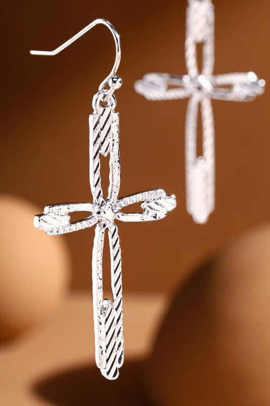 Textured Cross Earrings- Multiple Options-Earrings-Anna Kaytes Boutique-Anna Kaytes Boutique, Women's Fashion Boutique in Grinnell, Iowa