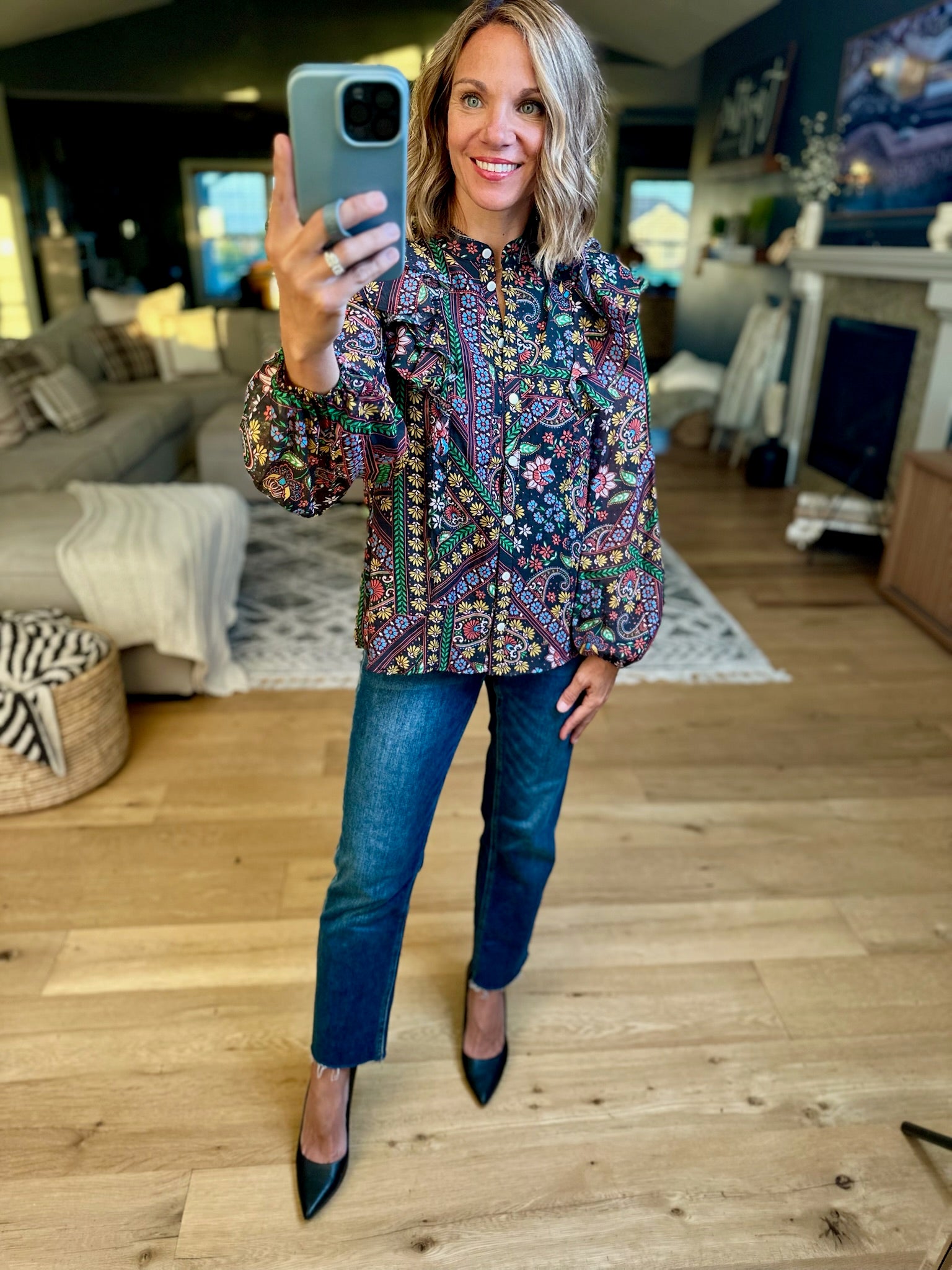 Moving Through Fall Button-Down Top-Fate-Anna Kaytes Boutique, Women's Fashion Boutique in Grinnell, Iowa