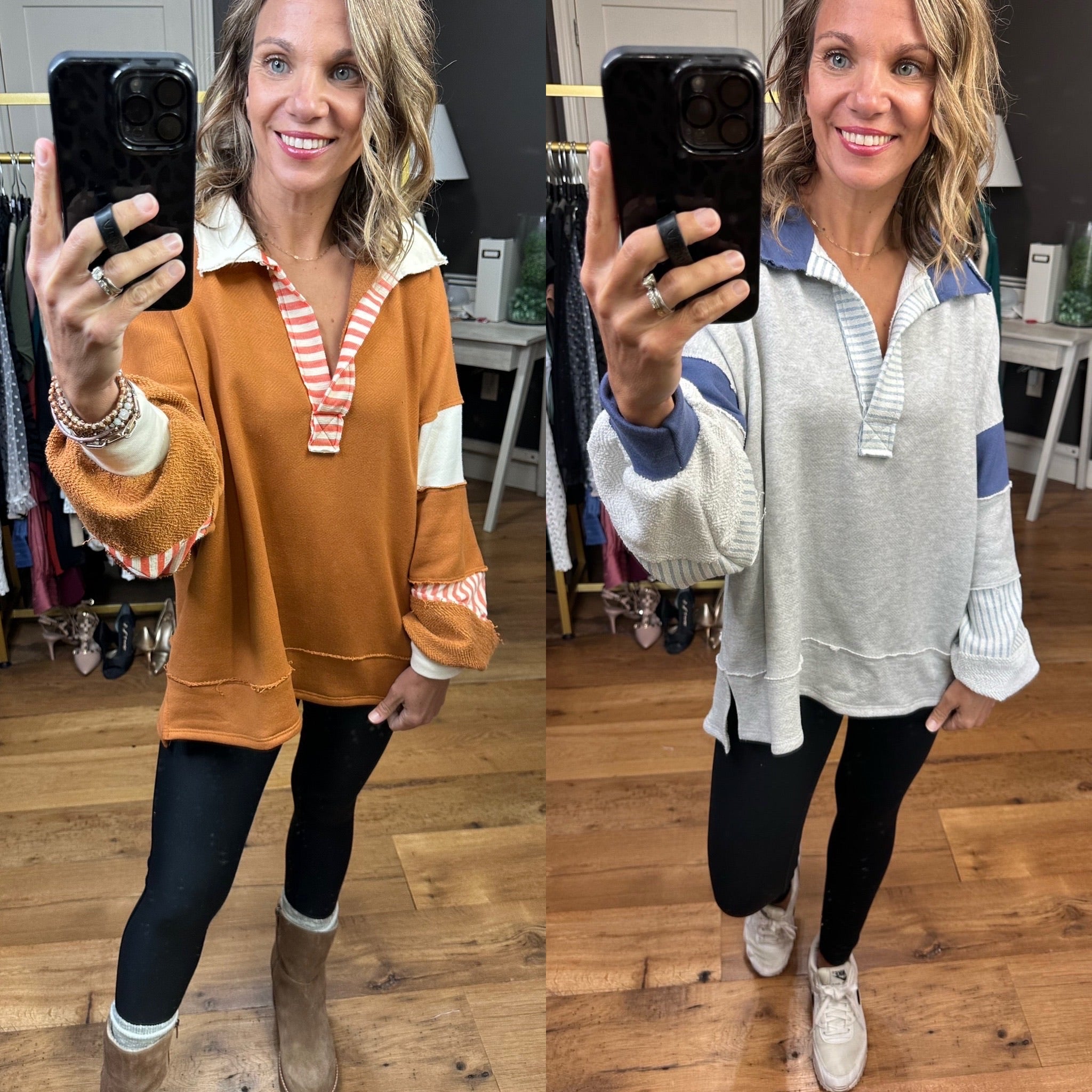 Take It From Me Raw Hem Collared Pullover - Multiple Options-Sweaters-Bucketlist T2004-Anna Kaytes Boutique, Women's Fashion Boutique in Grinnell, Iowa