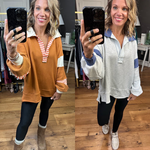 Take It From Me Raw Hem Collared Pullover - Multiple Options-Bucketlist T2004-Anna Kaytes Boutique, Women's Fashion Boutique in Grinnell, Iowa