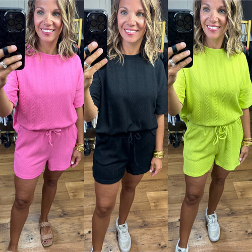 Walk Through The Door Textured Short + Top Set - Multiple Options-Very J New In NT11074SET-Anna Kaytes Boutique, Women's Fashion Boutique in Grinnell, Iowa