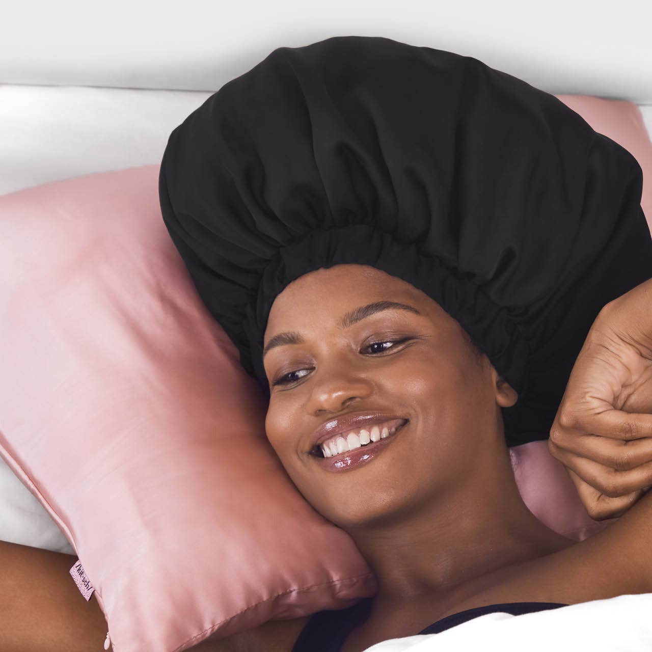 Satin Sleep XL Adjustable Bonnet - Black-KITSCH-Anna Kaytes Boutique, Women's Fashion Boutique in Grinnell, Iowa