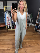 Lines Are Crossed V-Neck Pocket Jumpsuit - Multiple Options-Jumpsuits-Very J New In-Anna Kaytes Boutique, Women's Fashion Boutique in Grinnell, Iowa