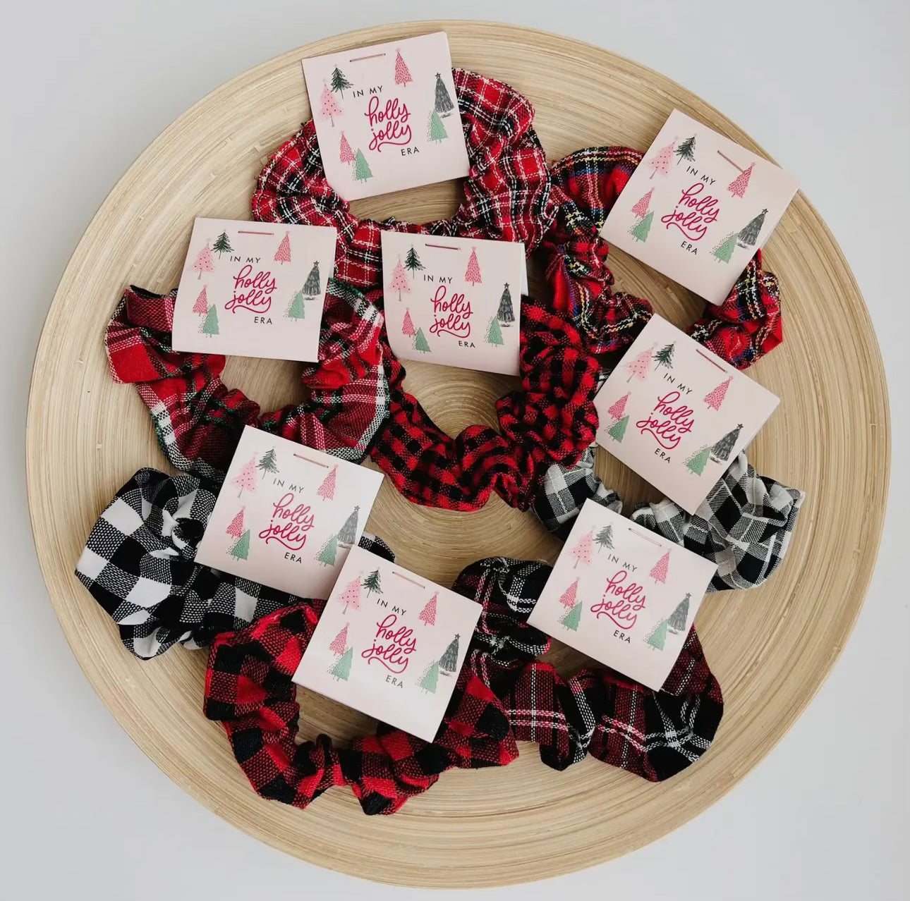 Holiday Jolly Era Spirit Plaid Scunchie-Hair Accessories-Anna Kaytes Boutique-Anna Kaytes Boutique, Women's Fashion Boutique in Grinnell, Iowa