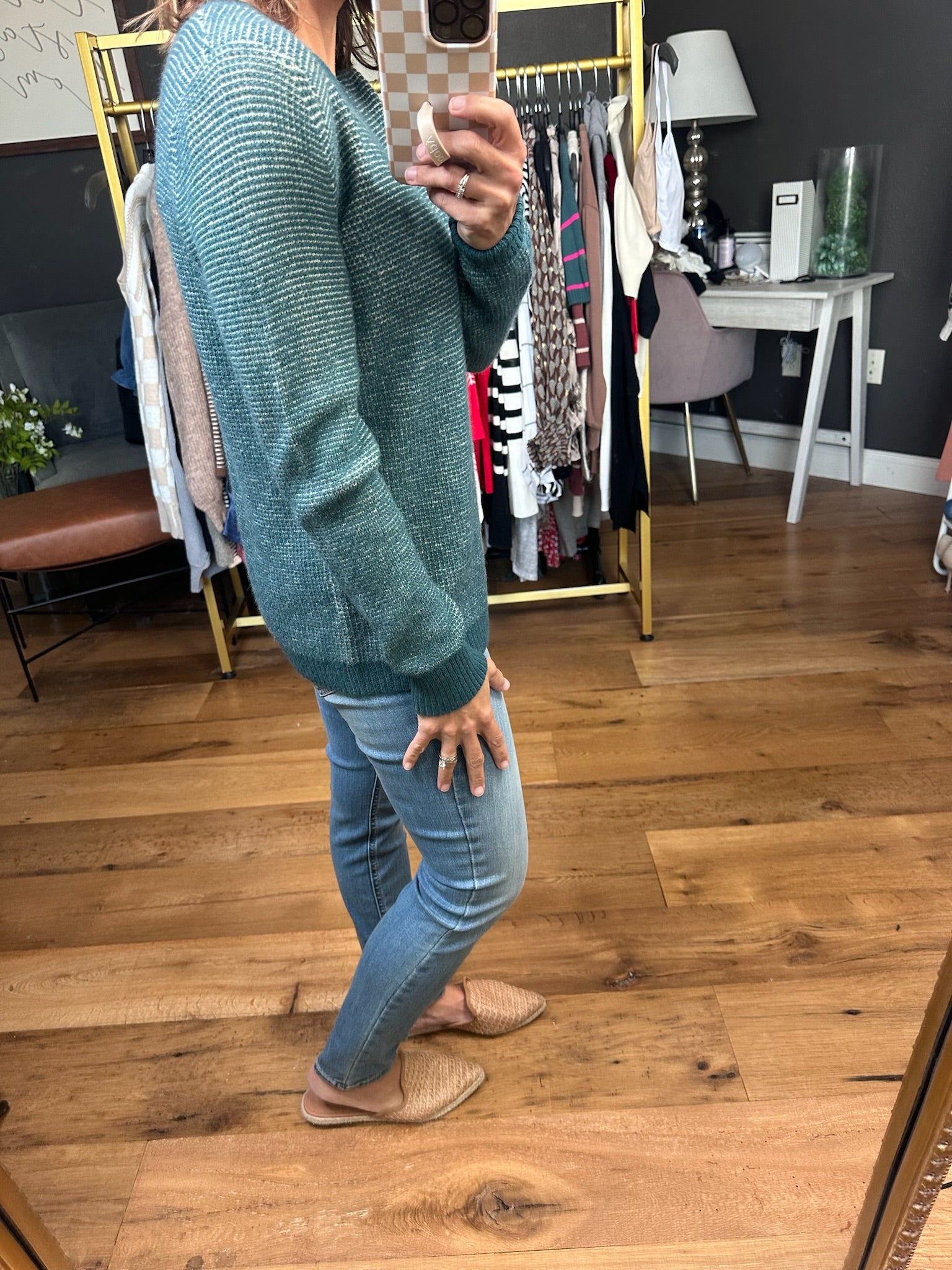 Power Of Us Crew Sweater - Peacock-Staccato-Anna Kaytes Boutique, Women's Fashion Boutique in Grinnell, Iowa