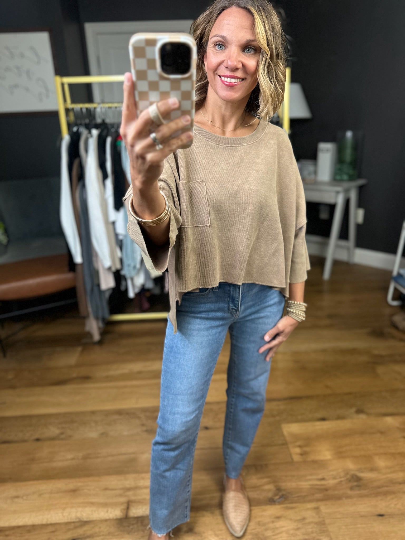 Simple Moments Washed Dolman-Top - Mocha-Eesome-Anna Kaytes Boutique, Women's Fashion Boutique in Grinnell, Iowa