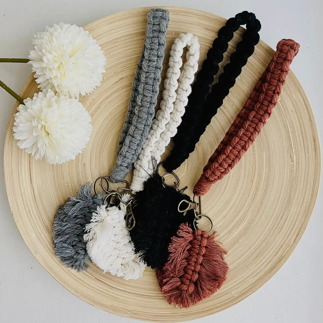 Boho Macrame Wristlet Keychain- Multiple Options-Keychains-Anna Kaytes Boutique-Anna Kaytes Boutique, Women's Fashion Boutique in Grinnell, Iowa