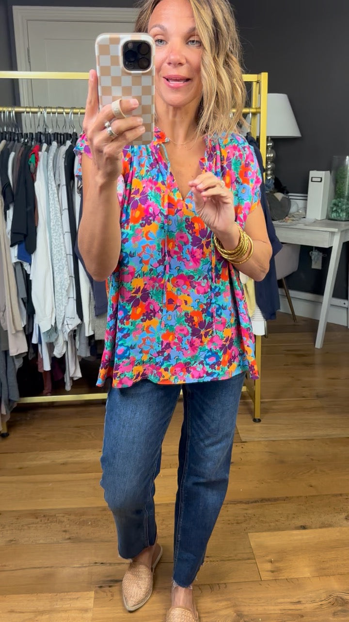 Flowers Bloom Floral Top - Hot Pink – Anna Kaytes Boutique