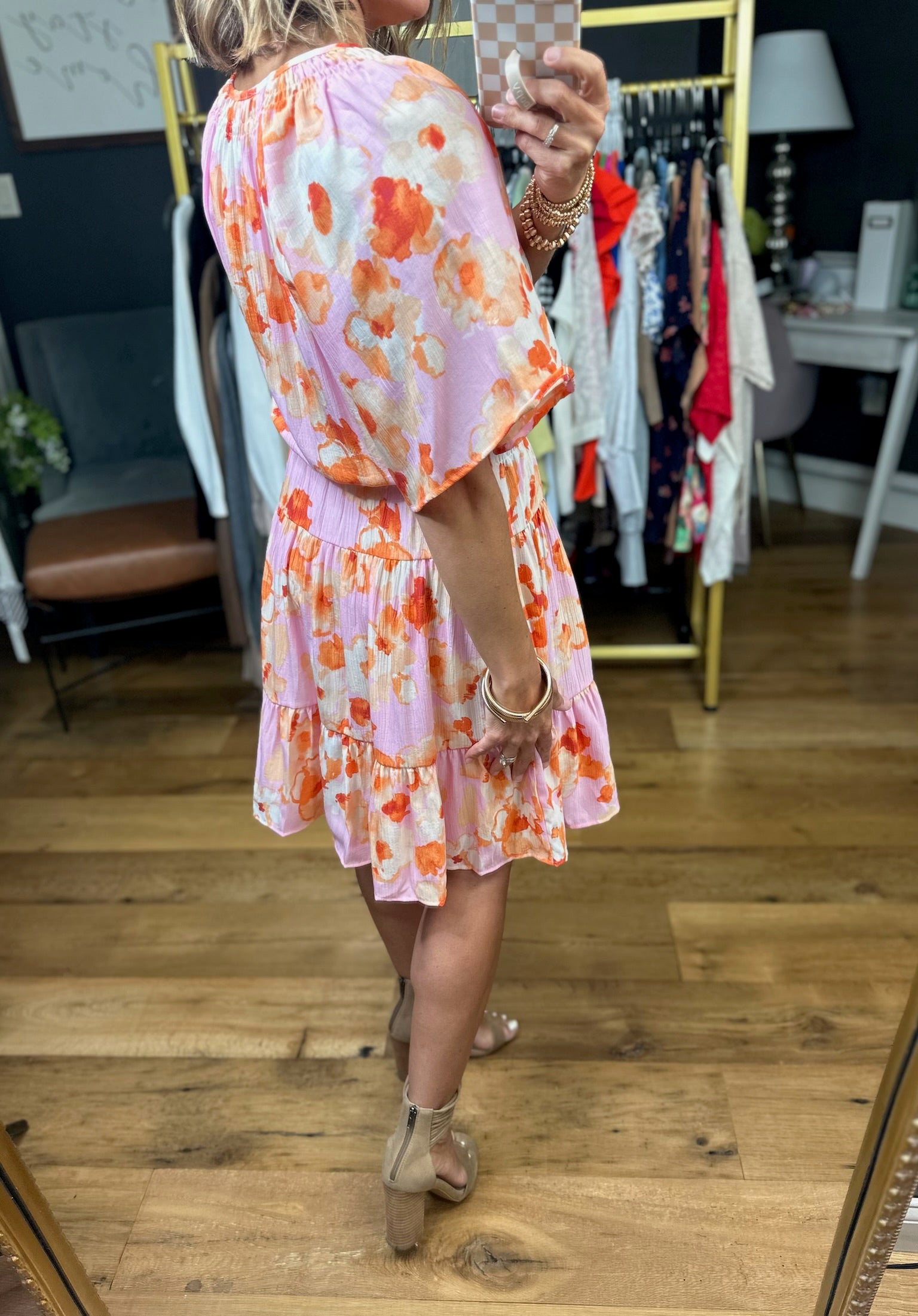 Too Sweet Floral Dress - Pink-Easel-Anna Kaytes Boutique, Women's Fashion Boutique in Grinnell, Iowa