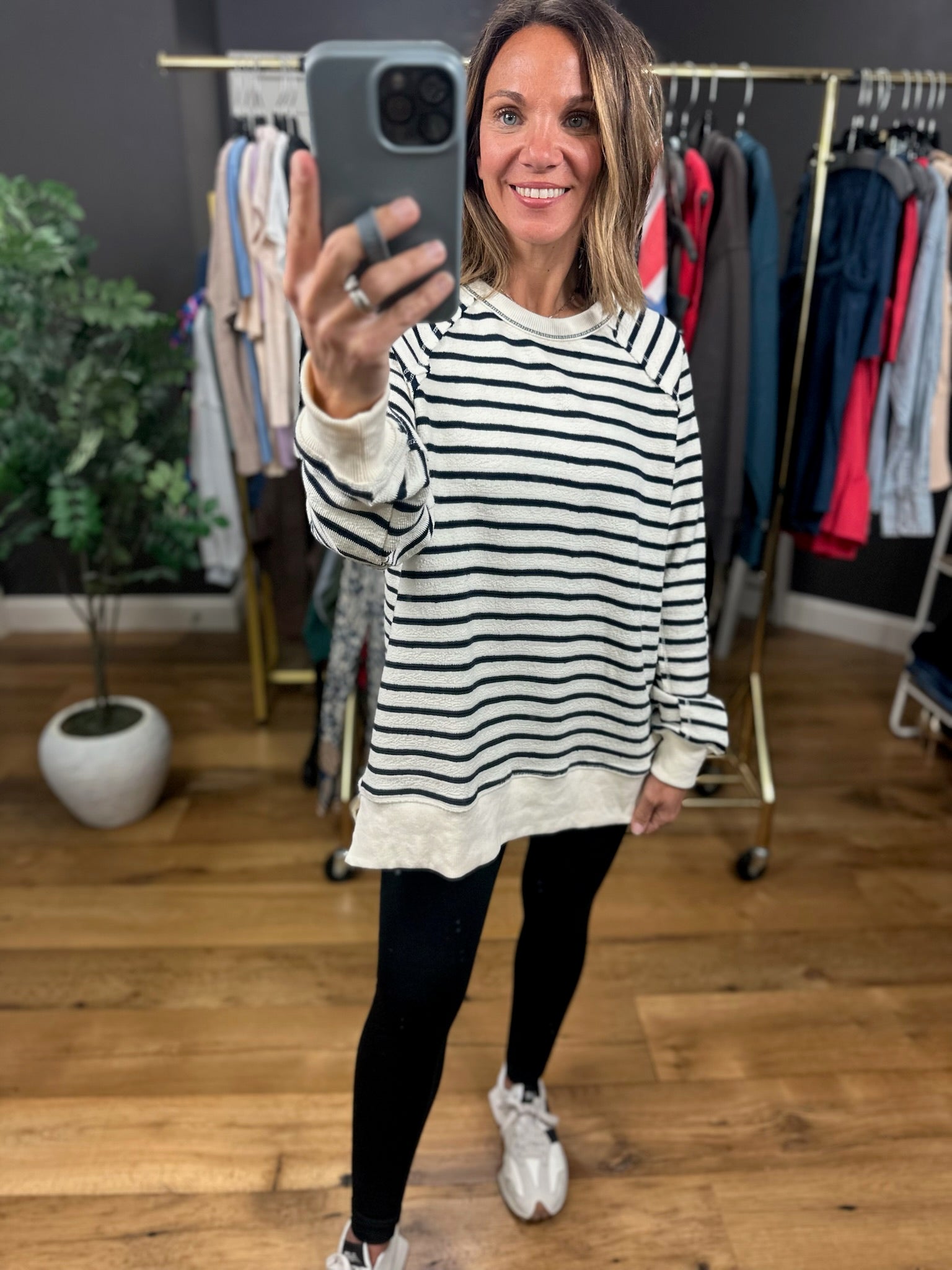 On My Mind Striped Crew-Sweaters-Wishlist-Anna Kaytes Boutique, Women's Fashion Boutique in Grinnell, Iowa