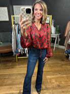 Addison Rust Floral Top with Ruffle Detail-Anna Kaytes Boutique-Anna Kaytes Boutique, Women's Fashion Boutique in Grinnell, Iowa