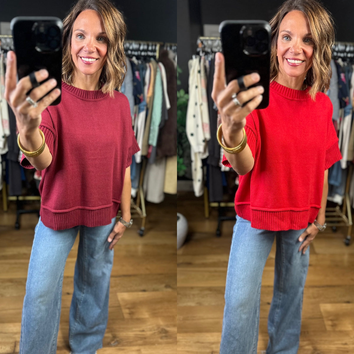 All My Love Short Sleeve Knit Top-Sweaters-She & Sky-Anna Kaytes Boutique, Women's Fashion Boutique in Grinnell, Iowa