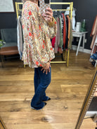 Pippa Flowy Floral Top - Mocha-Entro-Anna Kaytes Boutique, Women's Fashion Boutique in Grinnell, Iowa