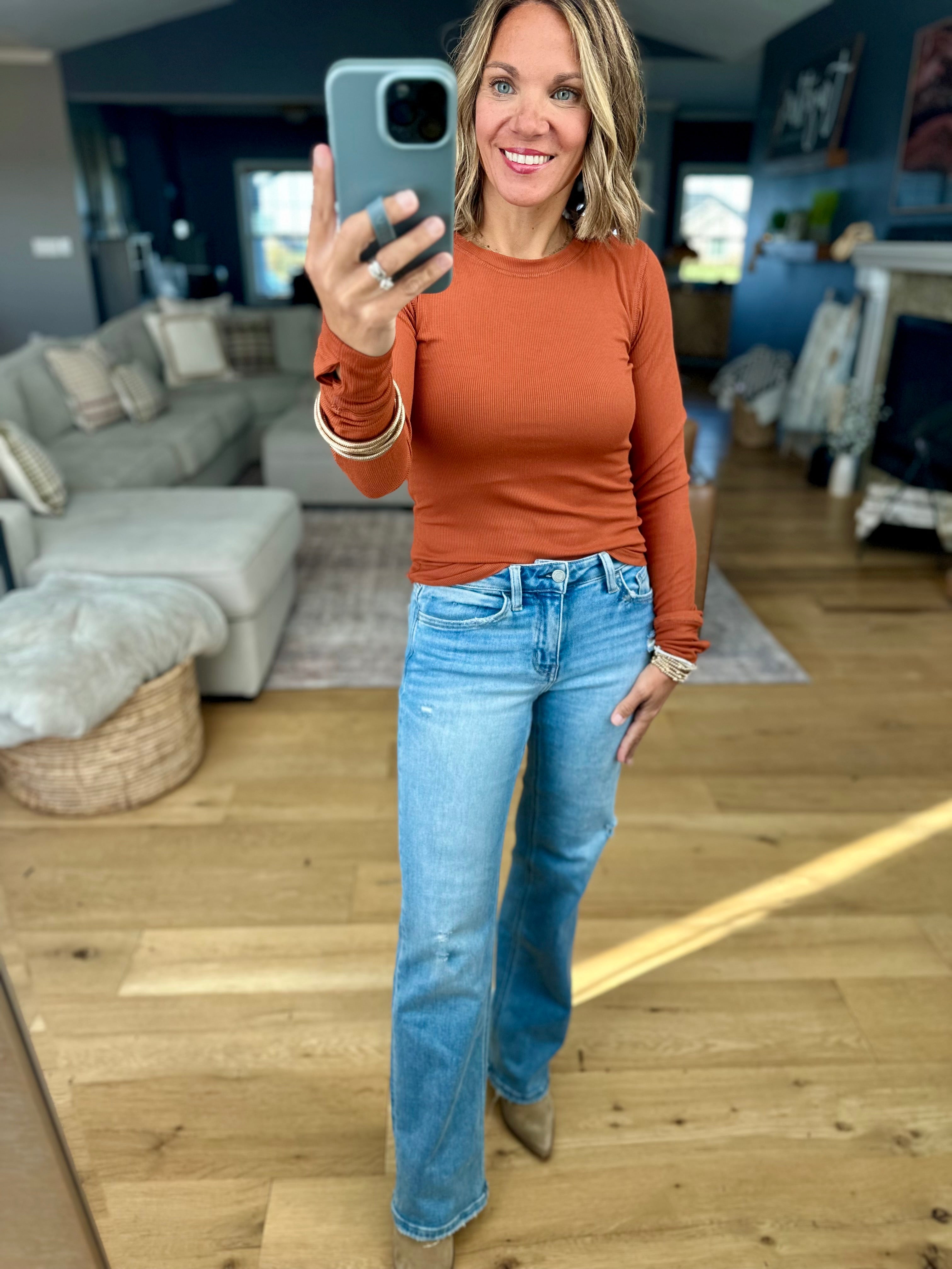 The Lennie Ribbed Long Sleeve Top-Wasabi & Mint-Anna Kaytes Boutique, Women's Fashion Boutique in Grinnell, Iowa