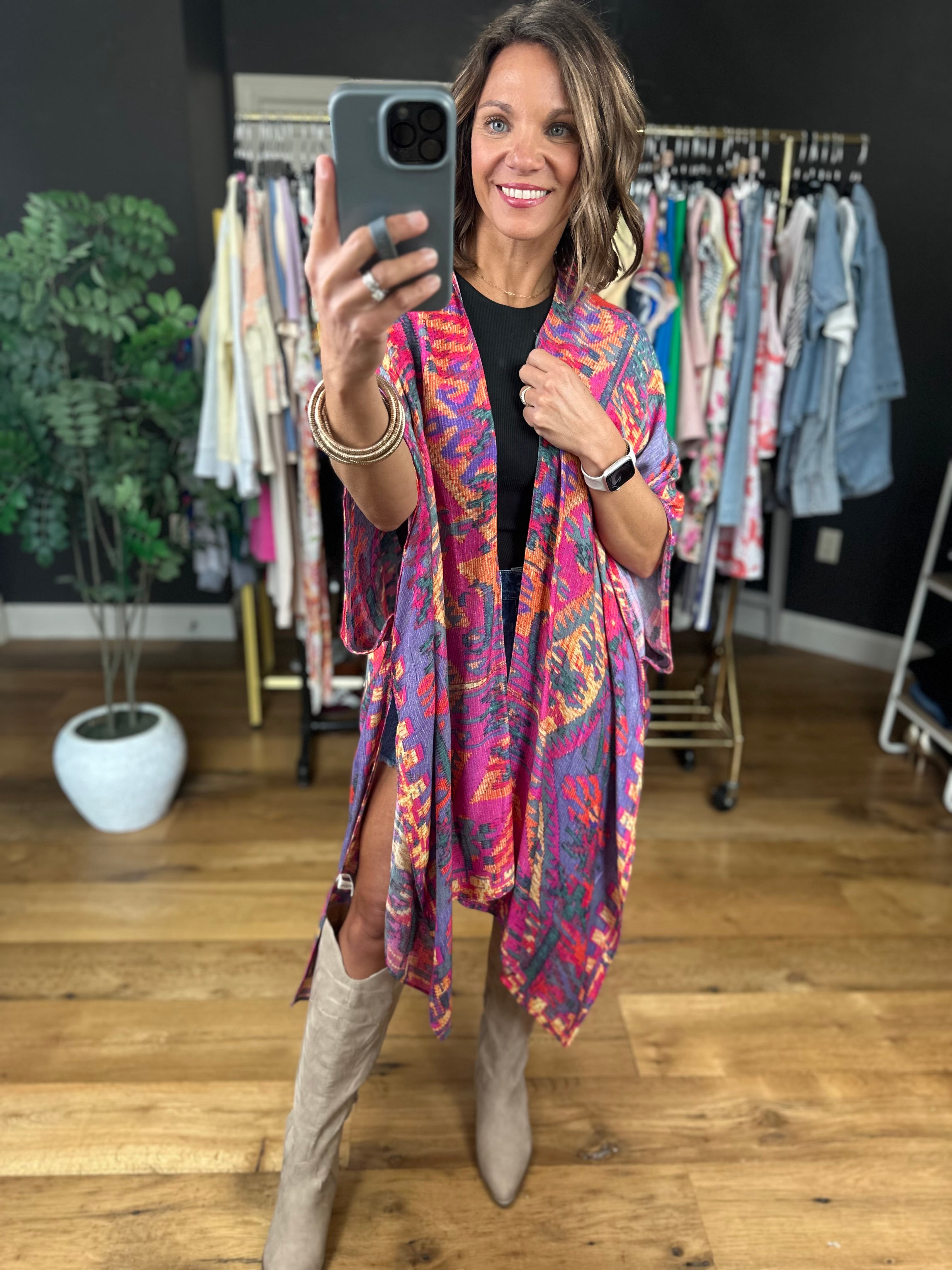 Right Here In Paradise Kimono - Multi-Urbanista-Anna Kaytes Boutique, Women's Fashion Boutique in Grinnell, Iowa