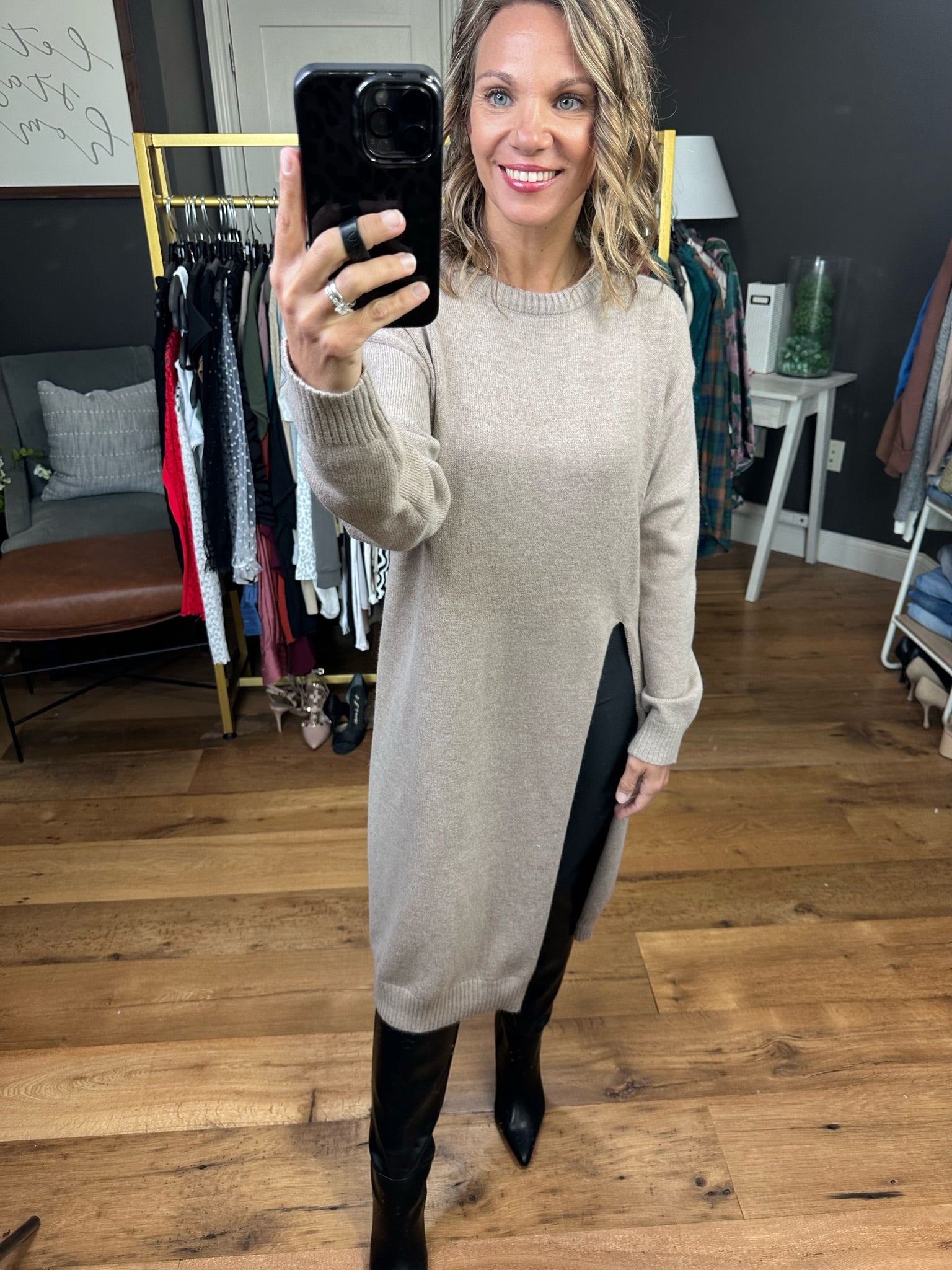 Nothing To Tell Duster Sweater With High Side-Slit Detail - Multiple Options-Sweaters-Blu Ivy W01720-Anna Kaytes Boutique, Women's Fashion Boutique in Grinnell, Iowa