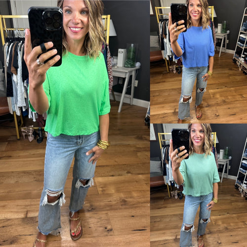 Keep It This Way Boxy Raw-Hem Tee - Multiple Options-By Together L6643-Anna Kaytes Boutique, Women's Fashion Boutique in Grinnell, Iowa