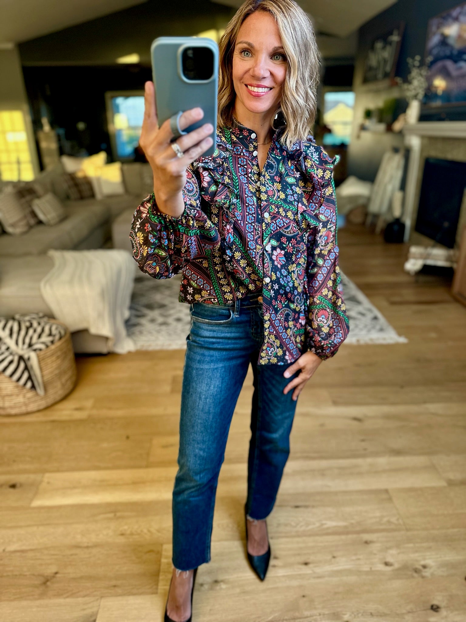 Moving Through Fall Button-Down Top-Fate-Anna Kaytes Boutique, Women's Fashion Boutique in Grinnell, Iowa