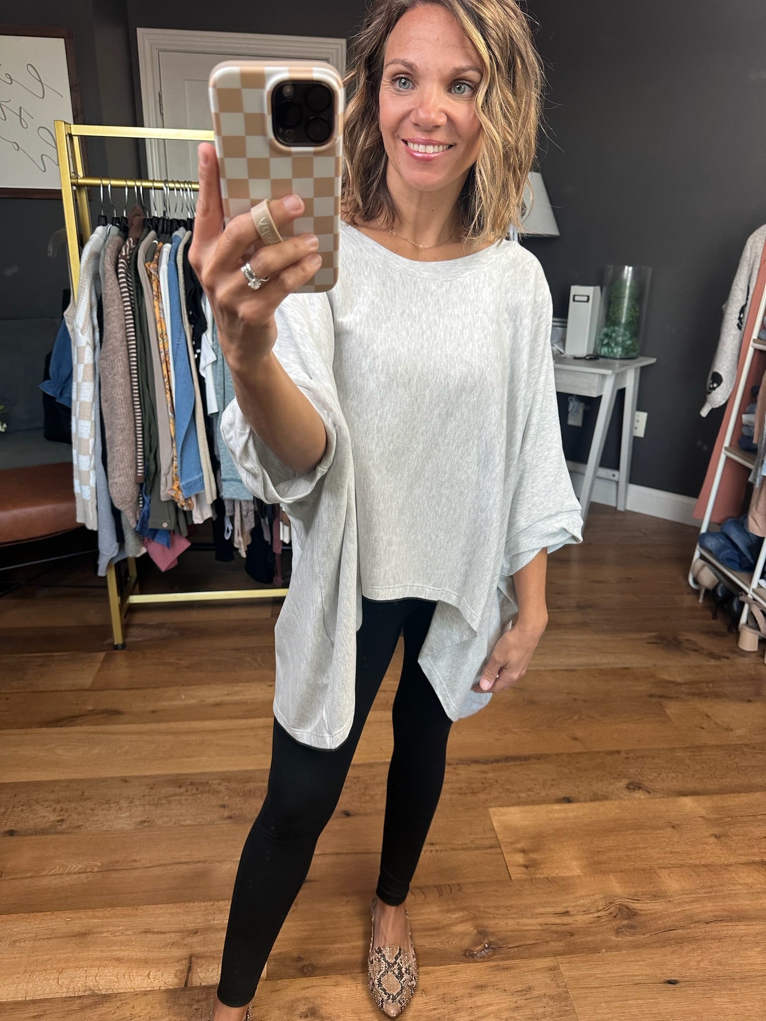 Can't Stay Away Boxy Hi-Low Top - Heather Grey-Bucketlist-Anna Kaytes Boutique, Women's Fashion Boutique in Grinnell, Iowa