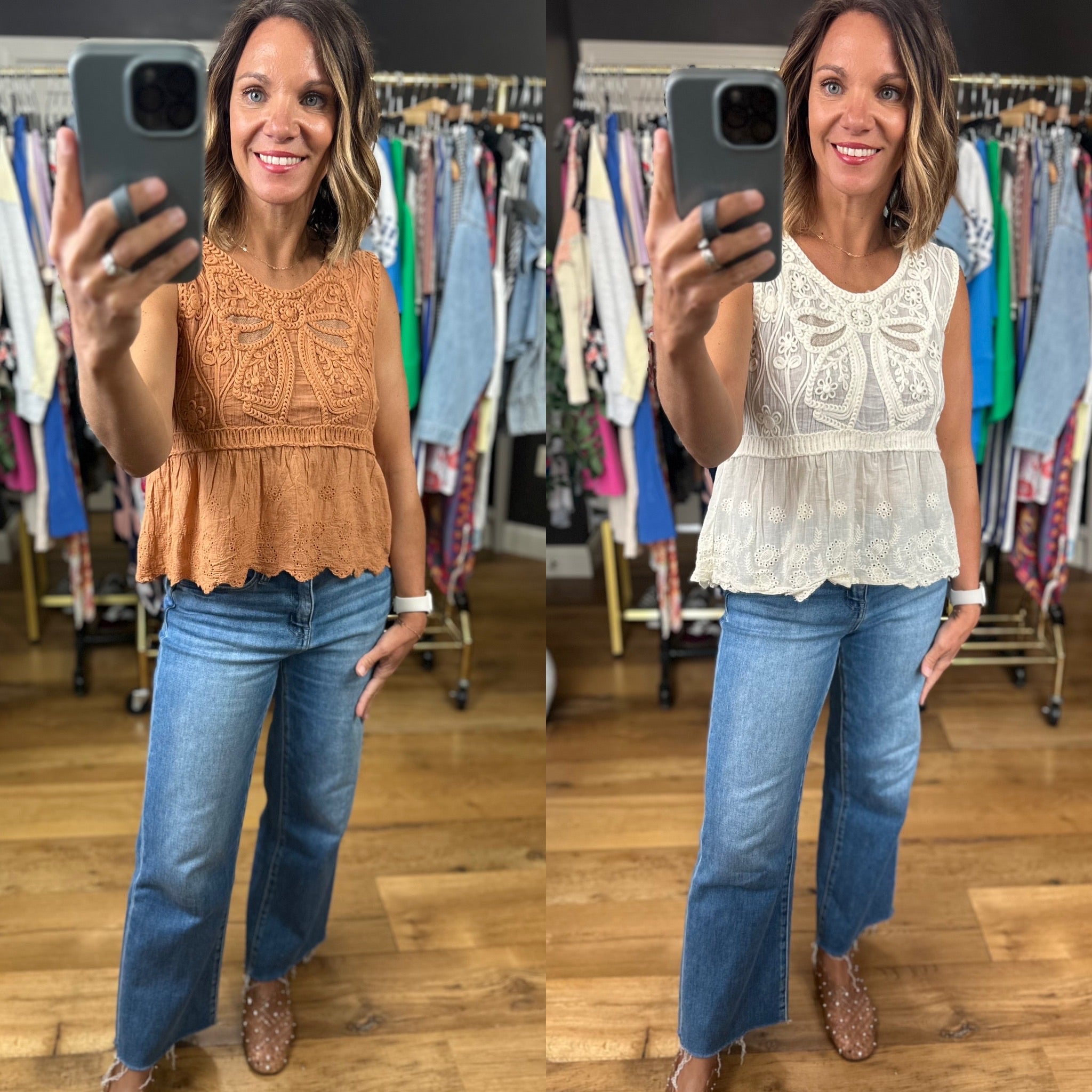 Charming Look Crochet-Detail Top-Sleeveless-POL-Anna Kaytes Boutique, Women's Fashion Boutique in Grinnell, Iowa