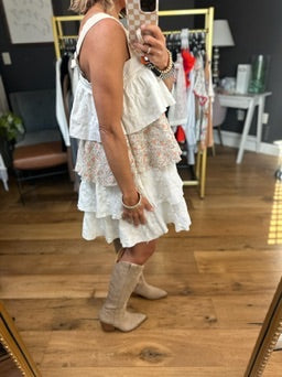 Give It All Back Ruffle Button-Down Dress - Ivory-POL-Anna Kaytes Boutique, Women's Fashion Boutique in Grinnell, Iowa