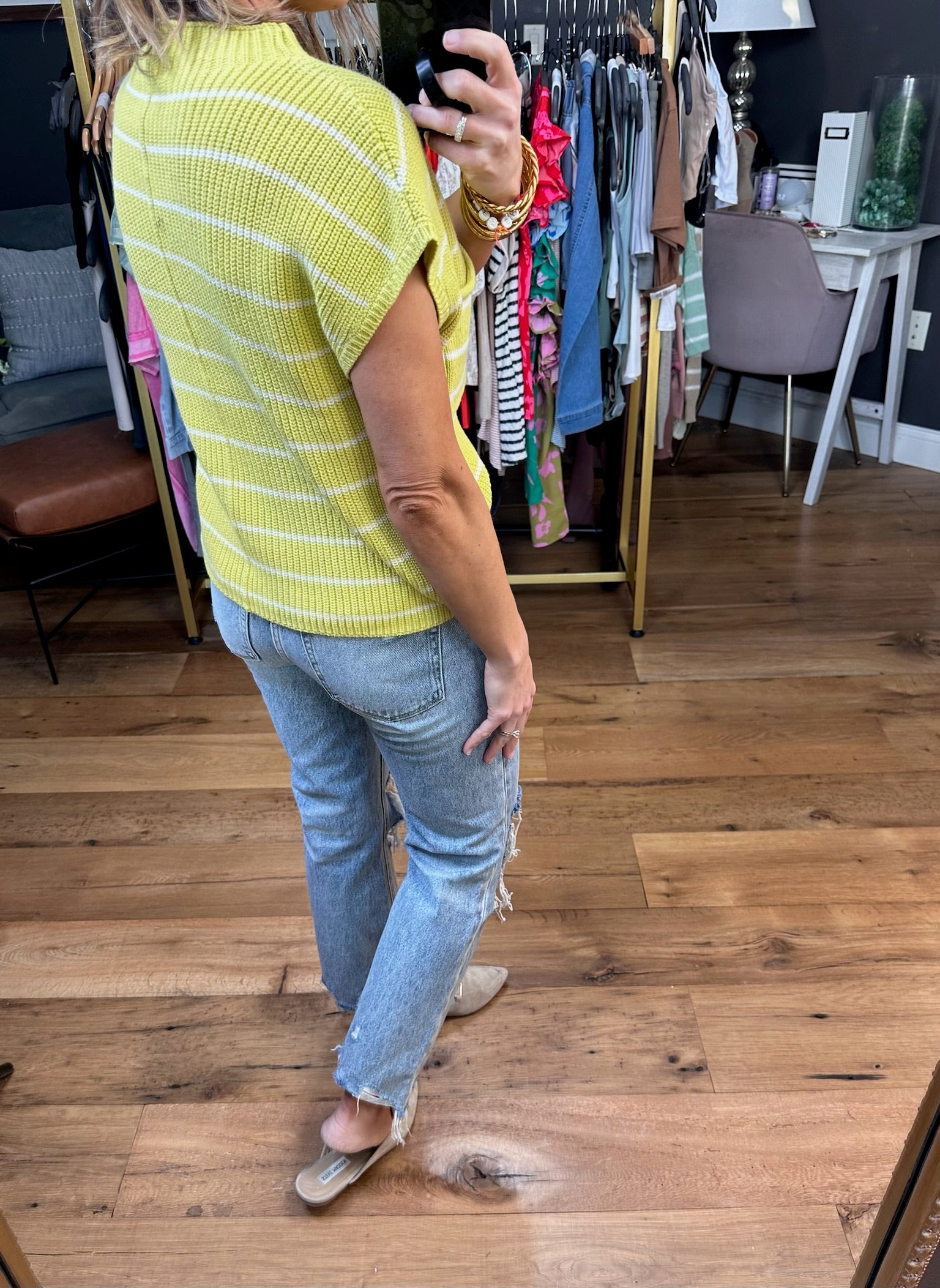 Here Comes The Sun Striped Knit Top - Multiple Options-Short Sleeves-By Together W1168-Anna Kaytes Boutique, Women's Fashion Boutique in Grinnell, Iowa