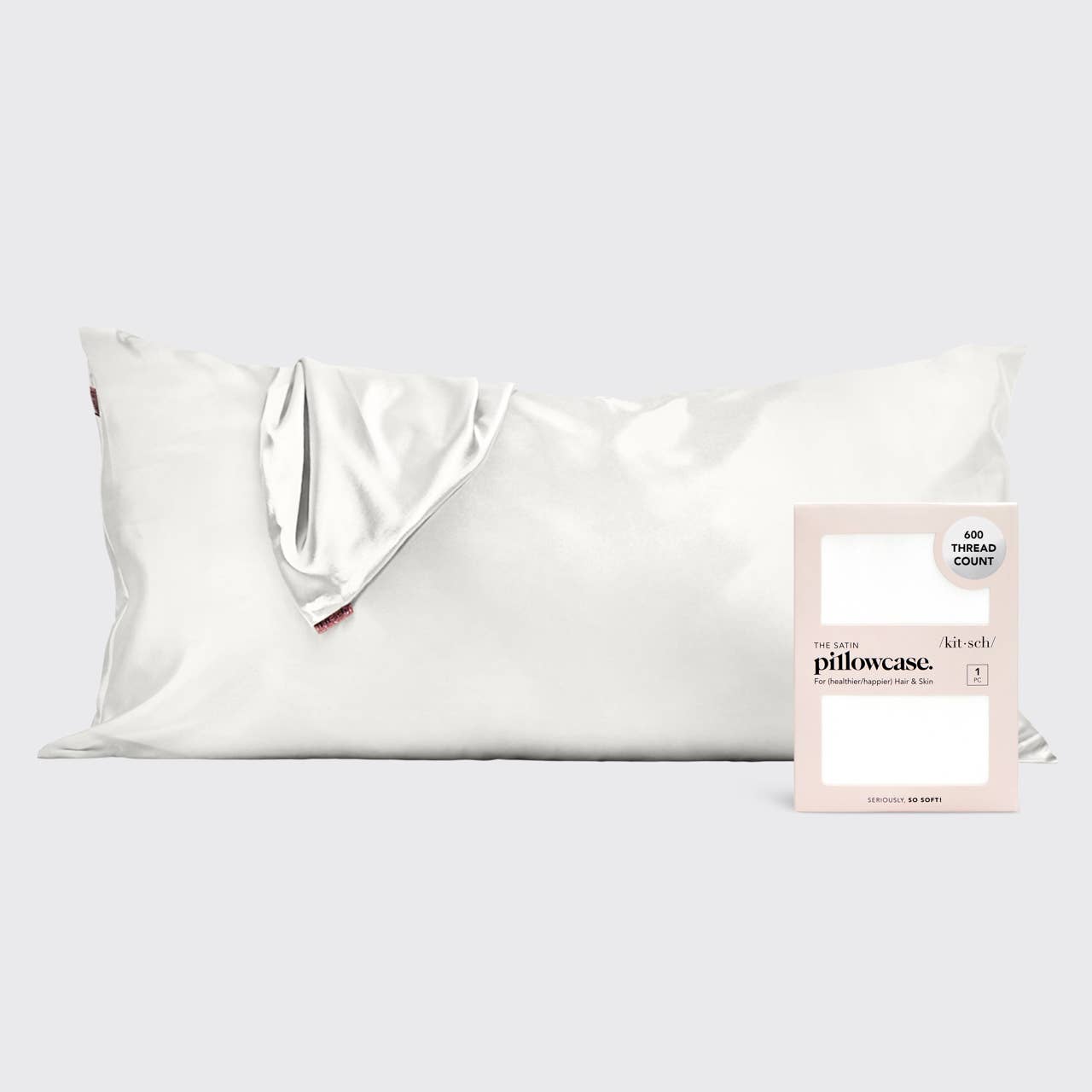 Satin King Pillowcase - Ivory-Hair Accessories-KITSCH-Anna Kaytes Boutique, Women's Fashion Boutique in Grinnell, Iowa