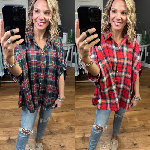 Things Are Changing Oversized Plaid Button-Down Top - Multiple Options-Day & Moon A2532-2-Anna Kaytes Boutique, Women's Fashion Boutique in Grinnell, Iowa