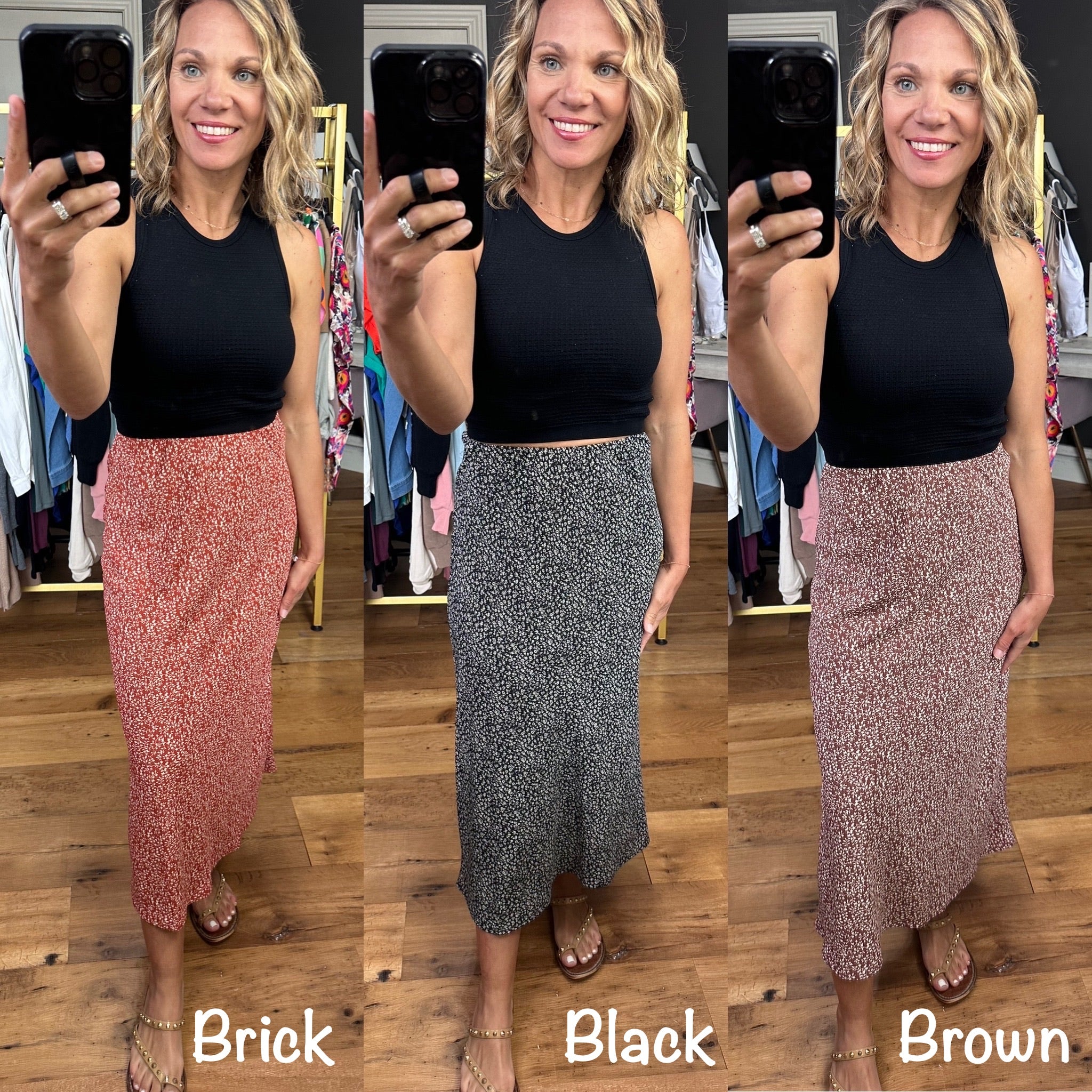 Take It Back Floral Skirt - Multiple Options-Skirts-Be cool-Anna Kaytes Boutique, Women's Fashion Boutique in Grinnell, Iowa